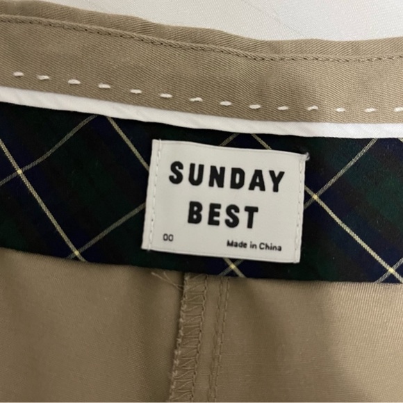 Aritzia Sunday Best Charlie Full Length Wide Leg Trouser Pant Khaki Tan size 00 - Picture 11 of 16